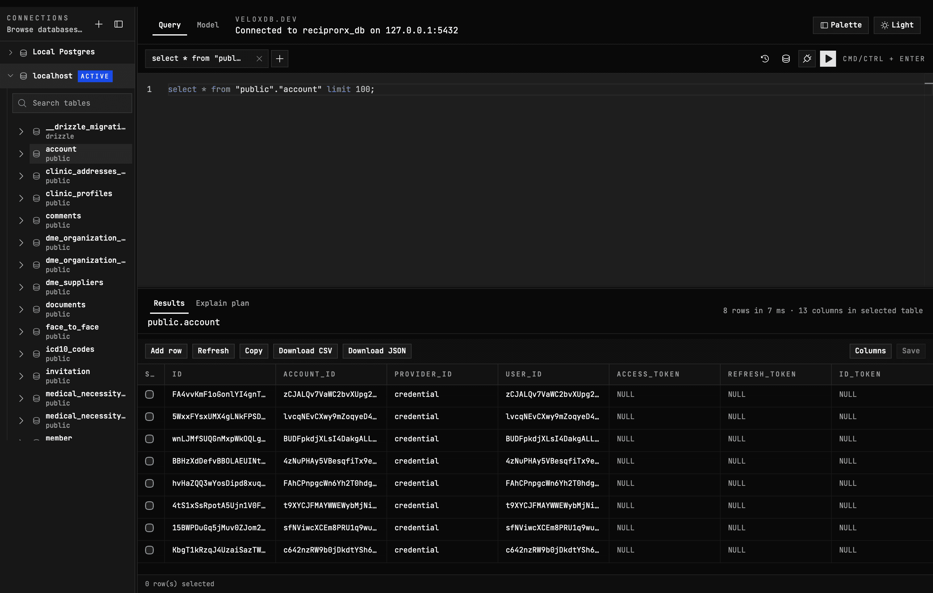 VeloxDB Designer - Visual database schema design with ER diagrams